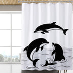 Fabric Shower Curtain Liner, Waterproof Hotel Quality, Bathroom Curtains Rust Resistant Grommets, 72 x 72 Machine Washable (Black)