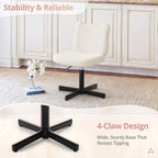 Adjustable Vanity Stool Chair with Girly Bear Ear Wide Back, 360° Swivel Vanity Stool for Makeup Room, Upholstered Teddy Velvet Ottoman for Teen Girls, 350lbs, Beige