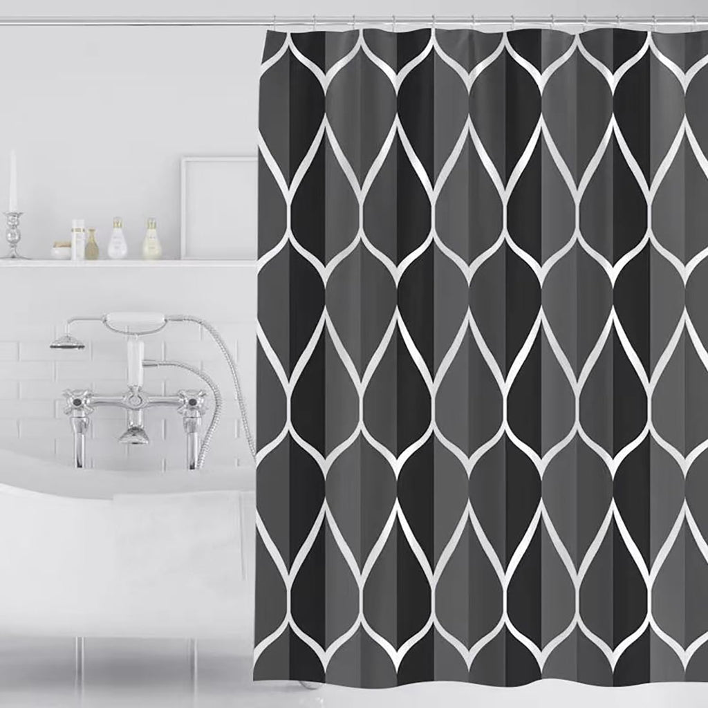 Fabric Shower Curtain Liner, Waterproof Hotel Quality, Bathroom Curtains Rust Resistant Grommets, 72 x 72 Machine Washable (Black)