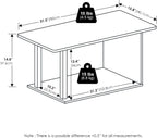 Furinno Basic Coffee Table, 2-Tier Modern Coffee Table with Open Shelf, Easy Assembly Side Table, for Living Room, Bedroom, Home Office, Amber Oak