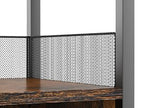 Wine Bar Rack Cabinet with LED Light, Adjustable Shelves Coffee Bar Cabinet with Mesh Door and Baffle Design, 36″ Tall Small Liquor Bar Cabinet for Home, Kitchen, Dinning Room, Rustic Brown