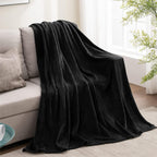 Fleece Blanket Black Throw Blankets for Couch & Bed, Luxury Plush Cozy Fuzzy Blanket 50x60 inches, Super Soft Warm Lightweight Throw Blanket for Travel Camping