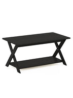 Furinno Modern Simplistic Criss-Crossed Coffee Table, 35.4 in x 19.6 in x 16 in, French Oak Grey