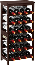 Bamboo Wine Rack, Sturdy and Durable Wine Storage Cabinet Shelf, Wine Racks Countertop for Pantry,Kitchen,3-Tier 12 Bottles Wine Rack Black