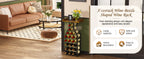 X-cosrack Wine Rack Freestanding Floor, Wine Storage Rack Mini Bar Table with Tabletop, Glass Holder Wine Bottle Display Stand Liquor Cabinet for Home Bar Kitchen Living Room
