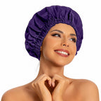 Reusable Shower Cap for Women, Large Waterproof Shower Bonnet Washable Elastic Band Bath Hair Hat for Long Hair, Braids(Pink)