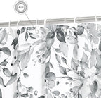 Grey Eucalyptus Shower Curtain, Watercolor Plant Leaves with Floral Bathroom Shower Curtain Set, Gray White, 72x72
