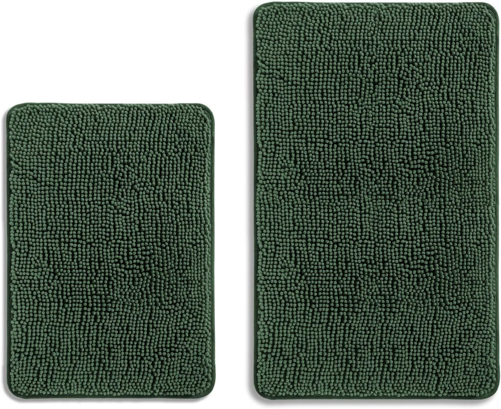 Bathroom Rugs 36 x 60 Inch – Extra Large Bath Mat | Absorbent and Washable Thick Chenille Bath Rugs Non-Slip Runner Rug for Bathroom, Shower, Tub(Gray)
