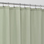 Waterproof Fabric Shower Curtain Soft Hotel Quality - 3 Magnets at Bottom, Premium Black Shower Curtain Liner for Bathroom, Light-Weight Cloth & Washable - 72x72, Black