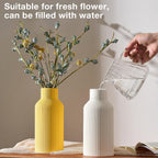 White Ceramic Flower Vase, Minimalist Decor, Modern Home Decorative Vase, Small Pampas Grass Vases For Kitchen, Bedroom, Office, Living Room, Bathroom, Shelf Centerpiece Table Decorations(8 in)