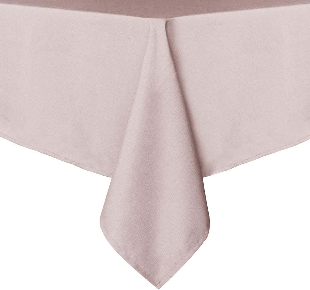 Rectangle Tablecloth - 60 x 84 Inch - Stain and Wrinkle Resistant Washable Polyester Table Cloth, Decorative Fabric Table Cover for Dining Tables, Buffet Parties and Camping, Black