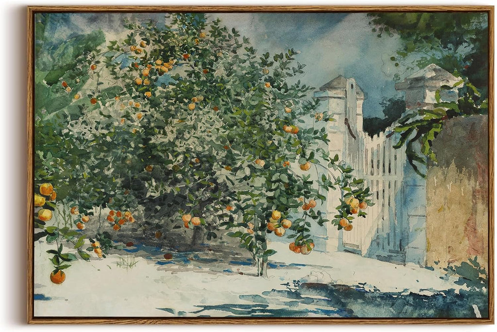 Framed Canvas Wall Art,Vintage Decor,Landscape Nature Country Wildflower Paintings Farmhouse Pictures Modern Artwork Rustic Fall Flower Prints Cottagecore Office Living Room Bedroom Bathroom