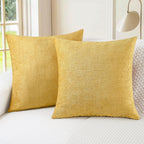 CaliTime Throw Pillow Covers Decorative 18 X 18 Inches Pack of 2 Cozy Chenille Cushion Cases for Couch Sofa Bed Living Room Home Navy Blue