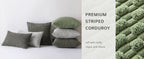 MIULEE Pack of 2 Decorative Throw Pillow Covers 18x18 Inch Soft Boho Striped Textured Corduroy Pillow Covers Spring Modern Farmhouse Home Decor for Couch Bed Sofa Living Room Sage Green