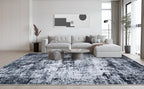 5x7 Area Rug Living Room Rug: Washable Modern Abstract Soft Thin Rug Indoor Floor No Slip Stain Resistant Carpet for Bedroom Dining Room Farmhouse Nursery Home Office - Black
