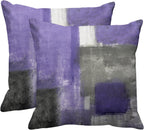 Emvency Set of 2 Throw Pillow Covers Modern Abstract Painting Blue White and Gray Decorative Sofa Pillow Cases Home Decor Standard Square 18x18 Inches Pillowcases