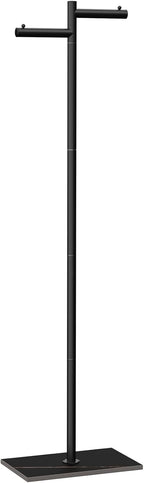 Garment Rack, Freestanding Metal Coat Racks, Z-shaped Coat Tree with Natural Rock Base, for Bedroom, Office, Hallway, Entryway, Living Room, 175cm, Black