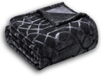 Soft Cozy Fleece Throw Blanket, 50x60 Inches – Lightweight Plush Blanket for Couch, Fuzzy 3D Jacquard Design, for Sofa, Bed & Travel - Dark Grey