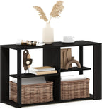 Furinno Basic Coffee Table, 2-Tier Modern Coffee Table with Open Shelf, Easy Assembly Side Table, for Living Room, Bedroom, Home Office, Amber Oak