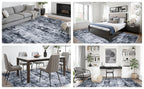 5x7 Area Rug Living Room Rug: Washable Modern Abstract Soft Thin Rug Indoor Floor No Slip Stain Resistant Carpet for Bedroom Dining Room Farmhouse Nursery Home Office - Black