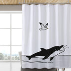 Fabric Shower Curtain Liner, Waterproof Hotel Quality, Bathroom Curtains Rust Resistant Grommets, 72 x 72 Machine Washable (Black)