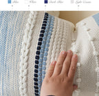 BlissBlush Coastal Blue Decorative Lumbar Pillow Cover 14x36 Boho Long Body Pillow for Bed Farmhouse Lumbar Throw Pillow for Couch Modern Accent Textured Throw Pillowcase