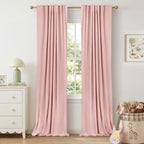 100% Blackout Shield Blackout Curtains for Bedroom 84 Inches Long, Back Tab/Rod Pocket Living Room Drapes, Thermal Insulated Blackout Curtains 2 Panels Set, 50" W x 84" L, Cream