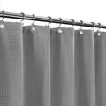 Design Waffle Weave White Shower Curtain Hotel Luxury Quality, Fabric Shower Curtains for Bathroom, Pique Pattern Cloth, Water Repellent and Machine Washable, Standard Size 71" x 72"
