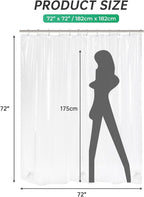 White Shower Curtain Fabric, Waffle Shower Curtains for Bathroom, Cloth Shower Curtain Heavy Duty, Thick Bathroom Shower Curtains Hotel Quality, Premium Polyester, 72x72 Inches