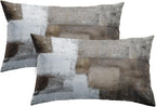 Emvency Set of 2 Throw Pillow Covers Modern Abstract Painting Blue White and Gray Decorative Sofa Pillow Cases Home Decor Standard Square 18x18 Inches Pillowcases