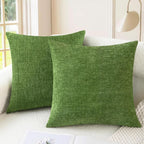 CaliTime Throw Pillow Covers Decorative 18 X 18 Inches Pack of 2 Cozy Chenille Cushion Cases for Couch Sofa Bed Living Room Home Navy Blue