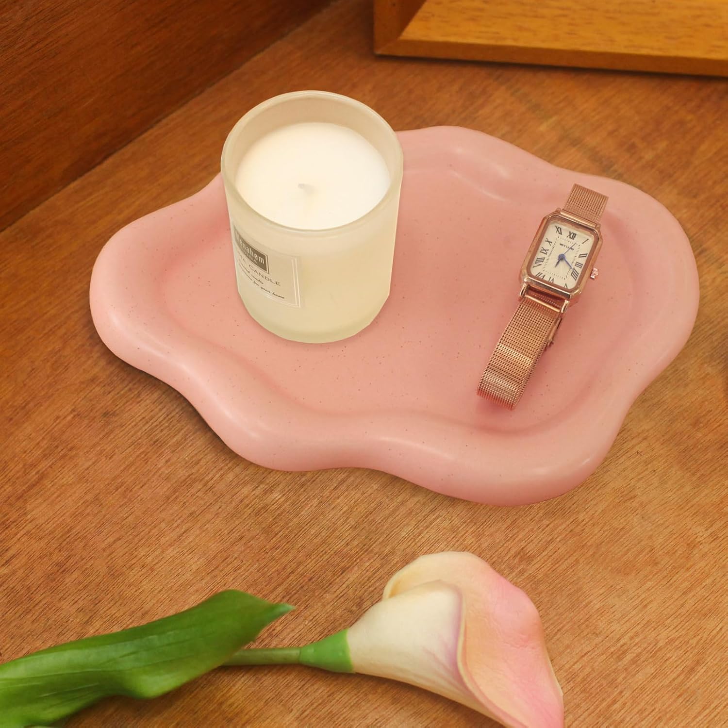 Ceramic Jewelry Tray Trinket Dish, Decorative Cloud Vanity Key Tray for Women, Ring Holder Dish, Cute Jewelry Plate Bowl Room Decor Aesthetic, White, Medium