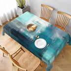 Teal Grey Tablecloth Turquoise Rectangle Table Cloth Washable Table Cover for Decoration Kitchen Dining Room 60x90 Inch