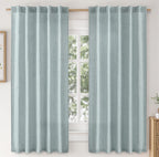 Linen Curtains 84 Inch Length 2 Panels Natural Semi Sheer Curtain with Back Tab Rod Pocket, Light Filtering Window Privacy Burlap Drapes for Living Room Bedroom 42W x 84L Linen