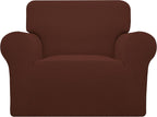 Stretch Sofa Slipcover 1-Piece Sofa Cover Furniture Protector Couch Soft with Elastic Bottom for Kids, Polyester Spandex Jacquard Fabric Small Checks (Sofa, Dark Gray)