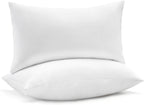 puredown® Feather Down Throw Pillow Inserts 22 x 22 (Pack of 2, White), Big Throw Pillows for Floor, Couch, Bed, Machine Washable