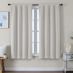 Natural Blackout Curtains for Bedroom 63 Inch Length 2 Panels Set, Solid Thermal Insulated Energy Saving Rod Pocket Window Treatment Curtains Blackout Drapes, W40 x L63 Inch, Natural