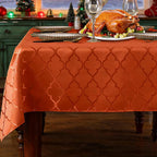 Jacquard Tablecloth Damask Fabric Table Cloth Water Resistant & Wrinkle Free Spillproof Polyester Table Cover for Kitchen Dining Tabletop (Rectangle/Oblong, 52" x 70" (4-6 Seats), Gray)