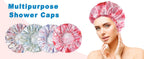 6 PCS Shower Caps for Women, Double Side Waterproof Shower Cap, Reusable Elastic Bath Caps for Shower, EVA Bathing Shower Caps, Bath Hair Caps - Candy Color