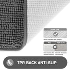 Bathroom Rugs 36 x 60 Inch – Extra Large Bath Mat | Absorbent and Washable Thick Chenille Bath Rugs Non-Slip Runner Rug for Bathroom, Shower, Tub(Gray)