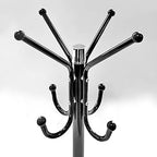 Modern Coat Rack Freestanding with Natural Marble Base & Sturdy Metal Frame, 11 Hooks Hall Tree for Jackets, Hats, Bags, Entryway Organizer for Bedroom, Living Room, Closet (11 hooks-Black)