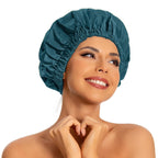 Reusable Shower Cap for Women, Large Waterproof Shower Bonnet Washable Elastic Band Bath Hair Hat for Long Hair, Braids(Pink)