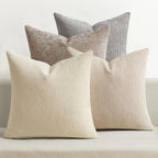 Pack of 4 Couch Throw Pillow Covers 18x18 Inch Neutral Blue Soft Decorative Chenille Pillow Covers Farmhouse Accent Cushion Covers for Boho Western Spring Coastal Decor Sofa Bed Living Room