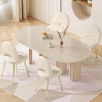 Vanity Chair with Adjustable Backrest, Boucle Upholstery Armless Makeup Stool, Cream White Sherpa Vanity Stool with Gold Metal Legs for Bedroom Living Room Kitchen Dinning Room (Gold and White)